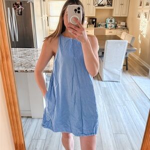 Abercrombie & Fitch Light Blue Linen Blend Shift Dress Size Large